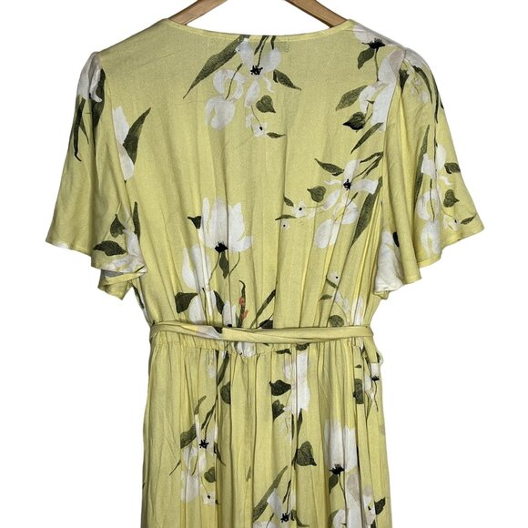 Rachel Roy Dress Womens Plus Size 3X Short Sleeve Sundress Yellow Floral Boho - Picture 8 of 12